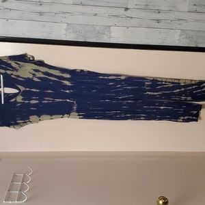 Good Luck Gem - Tie-Dye Maxi Dress in Navy and Olive